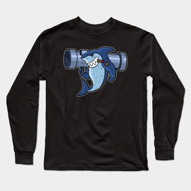 Bazooka Sharks (Worn) Long Sleeve T-Shirt by Roufxis